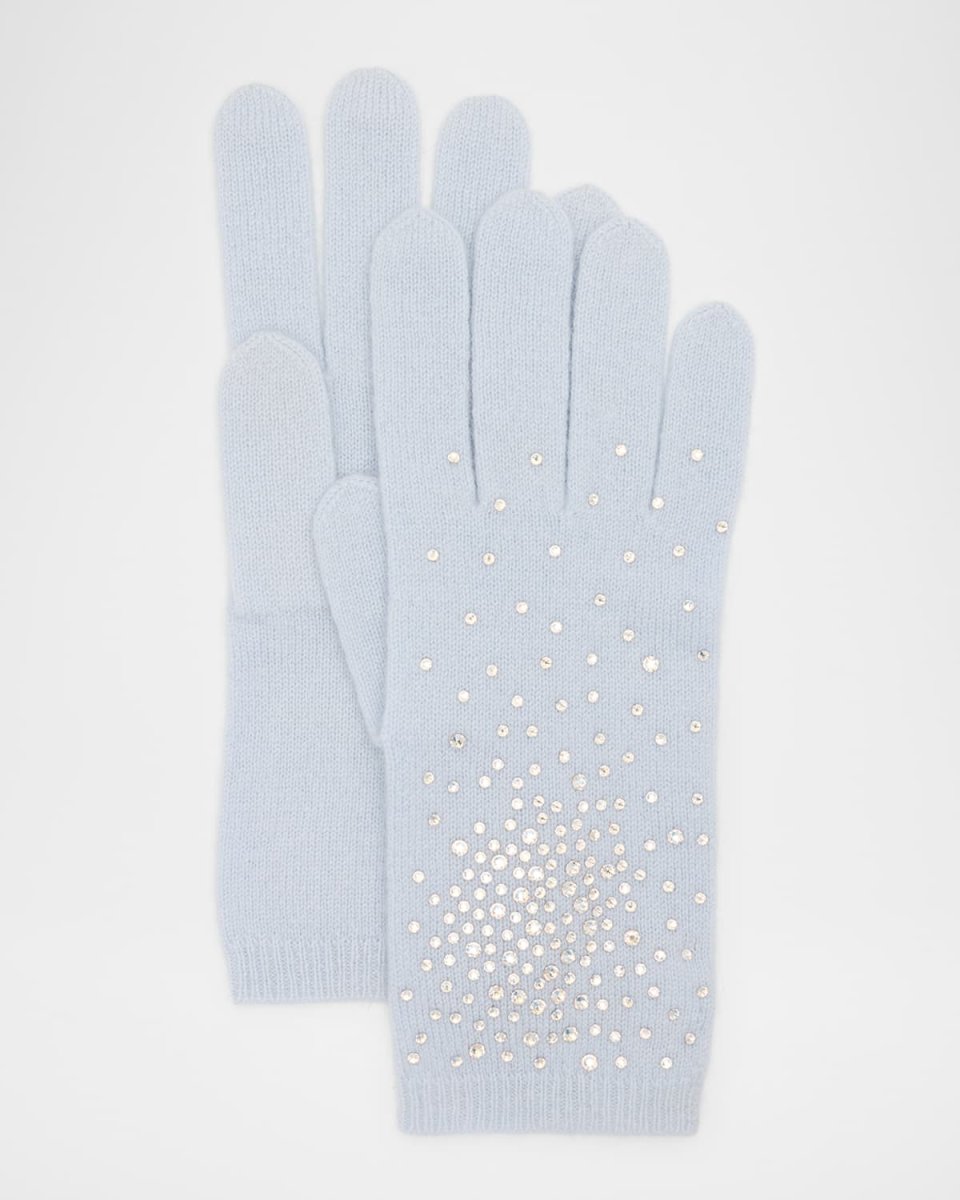 Crystal Embellished Cashmere Gloves